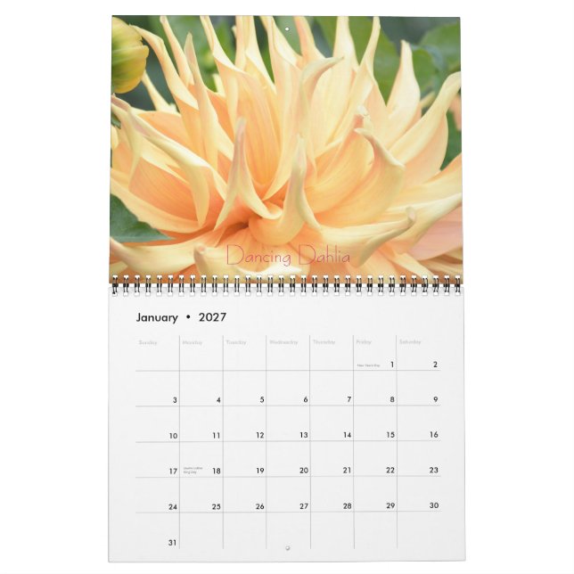 Dahlia Blommigt Fantasy 2014 Wall Calender Kalender (Jan 2027)