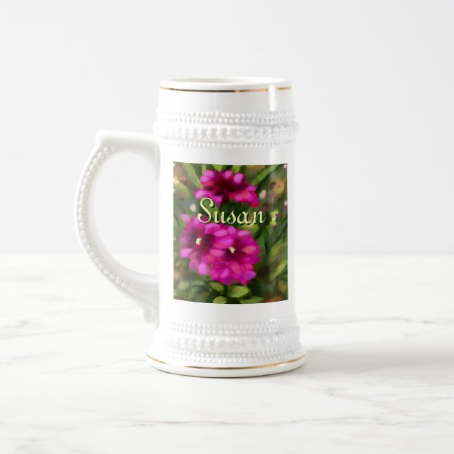 Dahlia Blommigt Garden Flower Flowers Magenta Sejdel (Vänster)