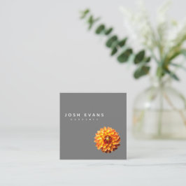 Dahlia Blommigt Minimalist Square Affärskort Fyrkantigt Visitkort