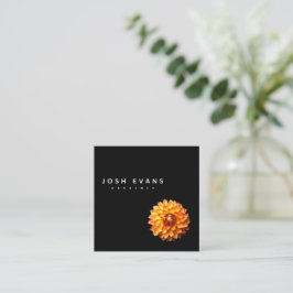 Dahlia Blommigt Minimalist Square Affärskort Fyrkantigt Visitkort