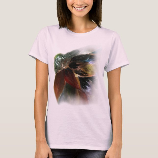 Dahlia Blommigt Painting T Shirt (Framsida)