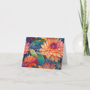 Dahlia Blommigt Tapestry blank Tack Kort