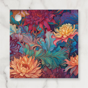 Dahlia Blommigt Tapestry Gåvor Etiketter