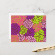 Dahlia blommor, Färgrika blommor, Blommönster