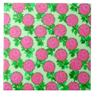 Dahlia-blommor i fuchsisk rosa kakelplatta