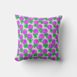 Dahlia-blommor i violett och orkid kudde
