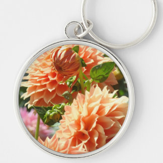Dahlia Blommor Nyckelringar Orange Dahlias