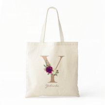 Dahlia blomsterbukett rose gold monogram bokstav Y