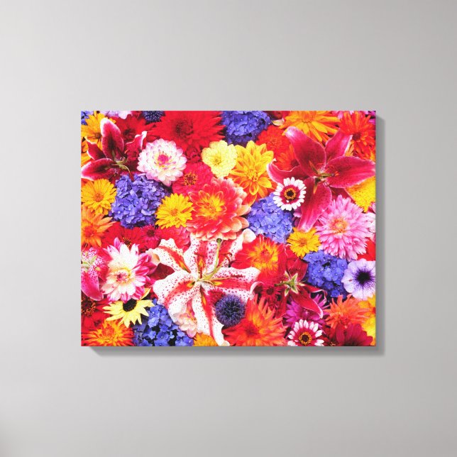 Dahlia blomsterdesign, Orientaliska liljor, Canvastryck (Framsida)
