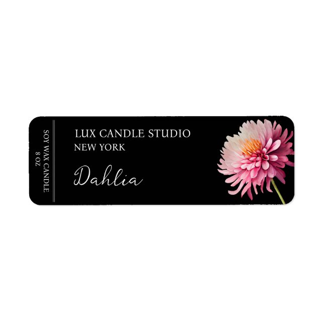 Dahlia Candle-etikett Returadress Etikett (Framsidan)