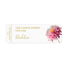 Dahlia Candle-etikett Returadress Etikett