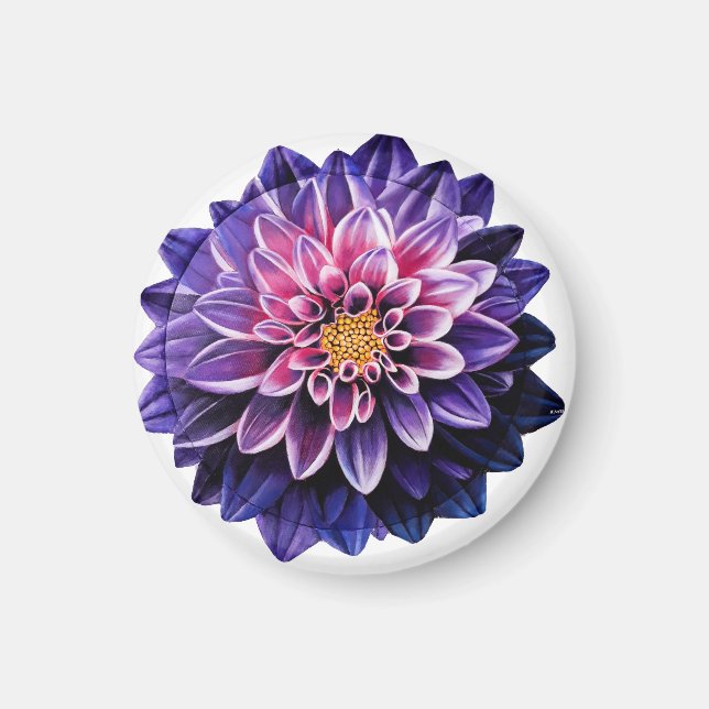 Dahlia Ceramic Boll jul Ornament Magnet (Framsidan)