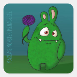 Dahlia, dekal fyrkantigt klistermärke