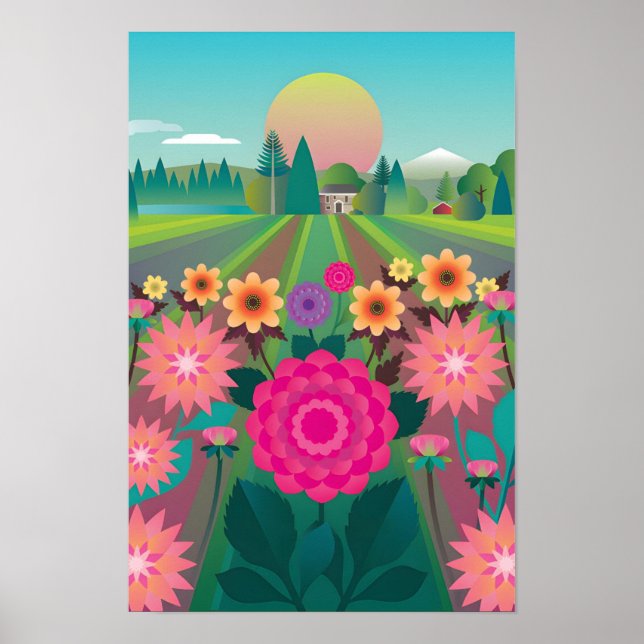 Dahlia Delight Tryck (Framsidan)