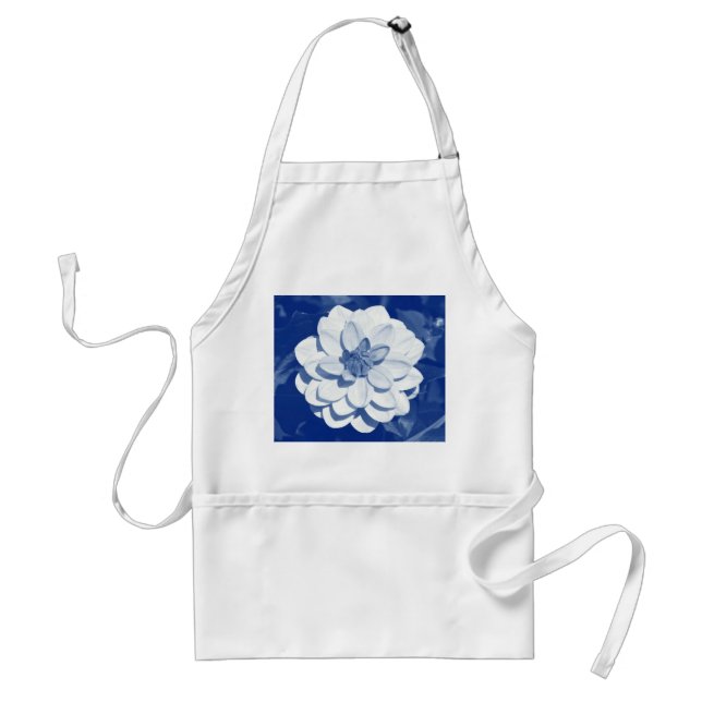Dahlia - Digital Cyanotype Förkläde (Framsidan)