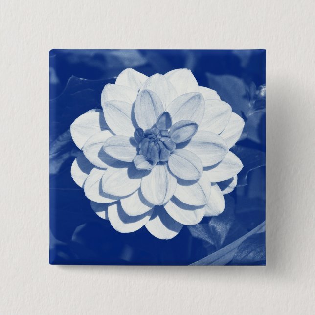 Dahlia - Digital Cyanotype Knapp (Framsida)