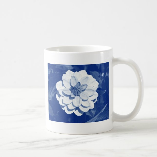 Dahlia - Digital Cyanotypi Kaffemugg (Höger)