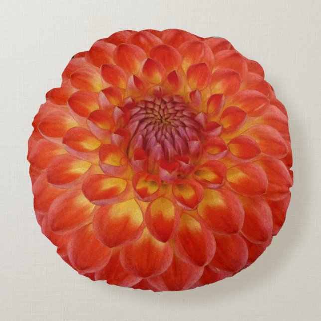 Dahlia Divinia Rund Kudde (Framsidan)