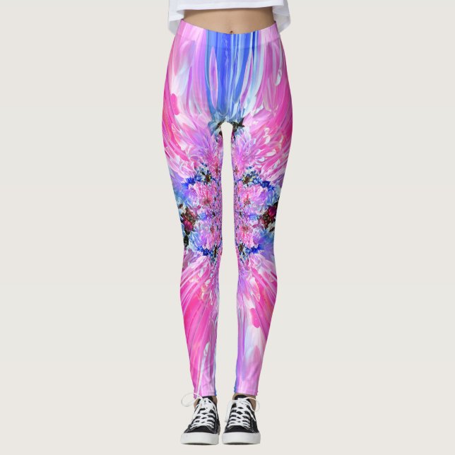 Dahlia Färg Spray Leggings (Framsida)