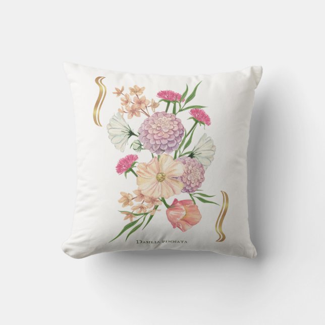 Dahlia Floral Design – Elegant Kudde (Framsida)
