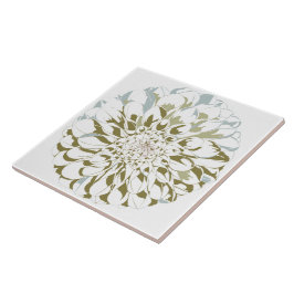 Dahlia flower ceramic tile  kakelplatta