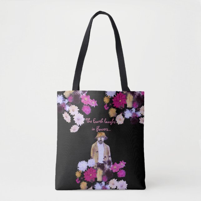 Dahlia Flower Gardener Blommigt Tote Bag Tygkasse (Framsida)