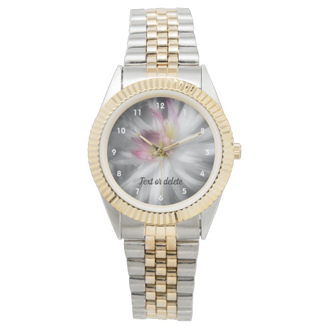 Dahlia Flower in Black and White Personlig Armbandsur (Framsida)