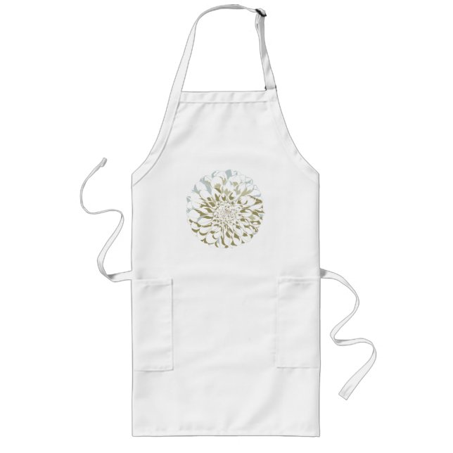 Dahlia flower long apron långt förkläde (Framsidan)