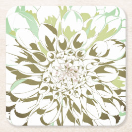 Dahlia flower paper coaster set underlägg papper kvadrat