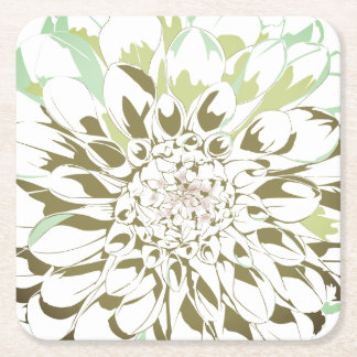 Dahlia flower paper coaster set underlägg papper kvadrat