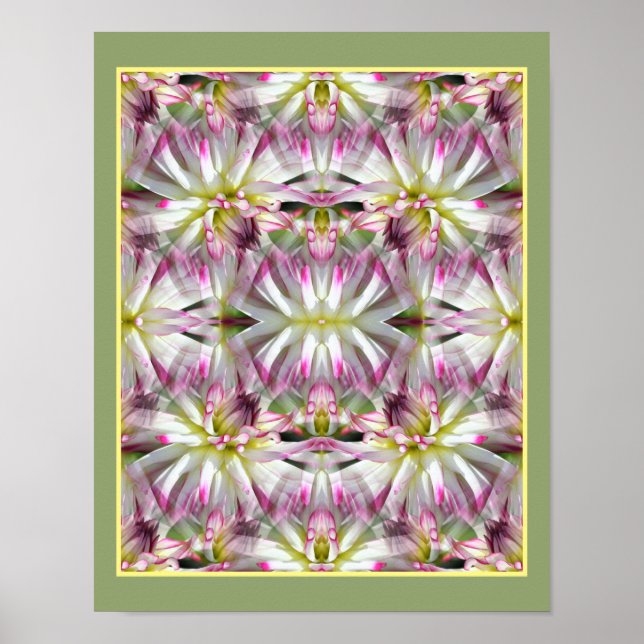 Dahlia Flower Petals Multiplied Abstrakt Poster (Framsidan)