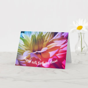 Dahlia Flower Petals Personlig Birthday Kort