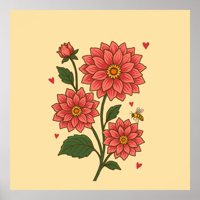 Dahlia Flower Poster (Framsidan)