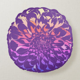 Dahlia flower violet pillow  rund kudde