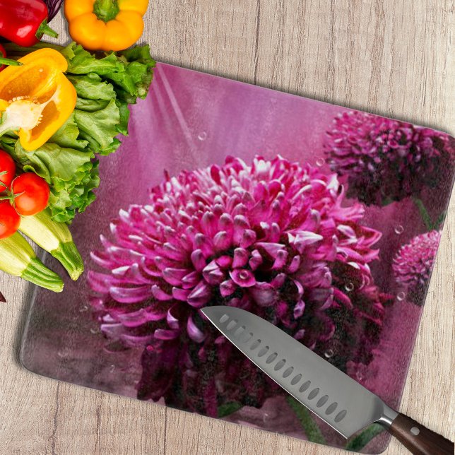 Dahlia Flowers (Decorative Flower Photo Cutting Board by Looly Elzayat
)