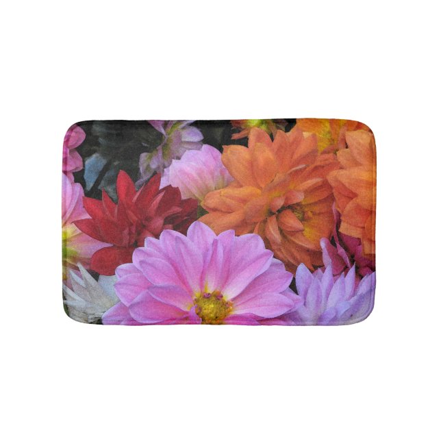 Dahlia Flowers Bath Mats Badrumsmatta (Framsidan)