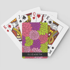 Dahlia Flowers, Colorful Flowers, ditt namn Casinokort