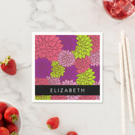 Dahlia Flowers, Colorful Flowers, ditt namn Pappersservett