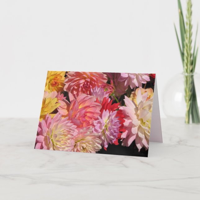 Dahlia Flowers-födelsedagskort Kort (Framsida)