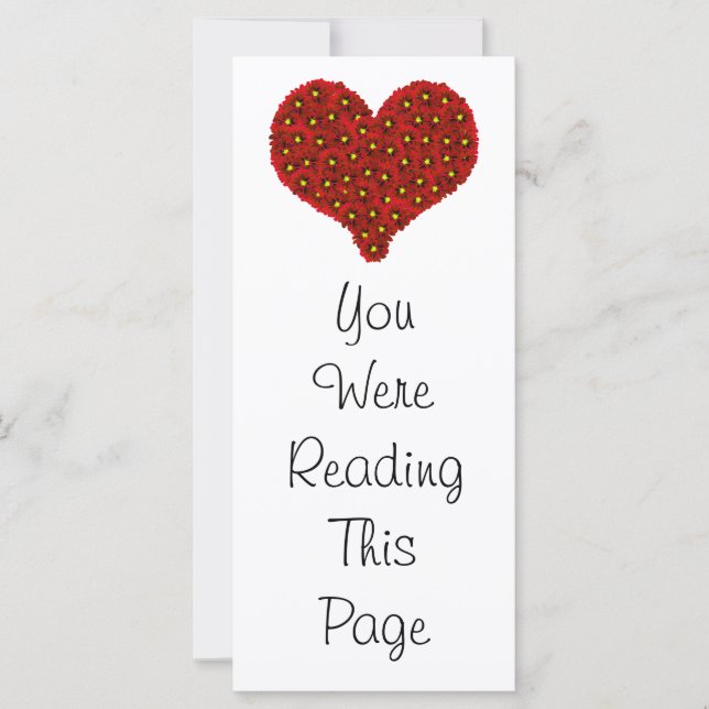 Dahlia Flowers Heart Bookmark-mall (Framsida)