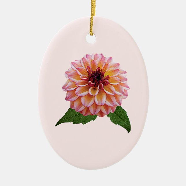 Dahlia Foxy Lady Julgransprydnad Keramik (Framsidan)