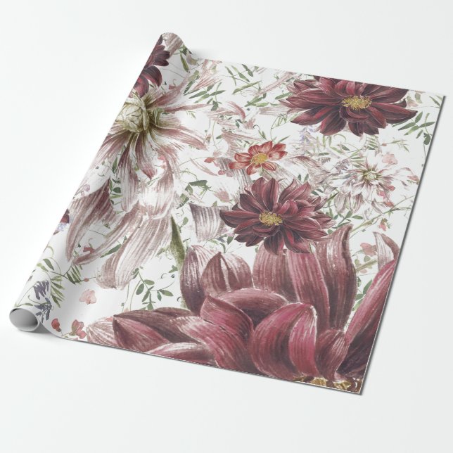 Dahlia Garden Decoupage/Gift Wrap Paper Presentpapper (Utrullad)