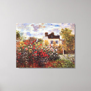 Dahlia Garden i Argentina Claude Monet Fine Art Canvastryck
