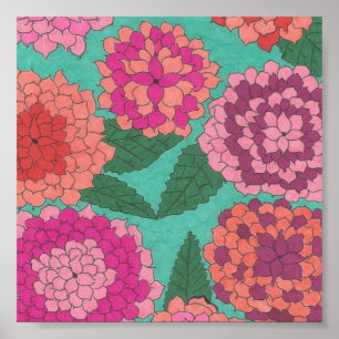 Dahlia Garden Poster