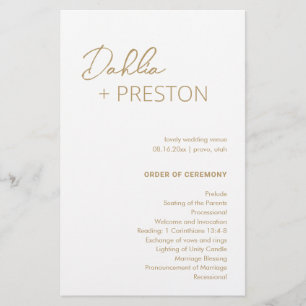 Dahlia Guld Contemporary Modern Bröllop