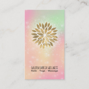 *~* Dahlia Guld Pastel Peach Grönt Gult AP2 Visitkort