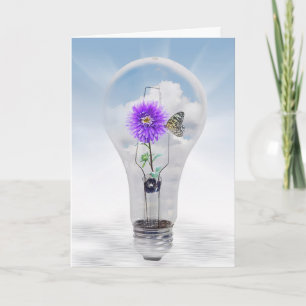 Dahlia i Light Bulb Kort