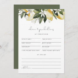 DAHLIA Lemon Baby Advice and Predicted Card Inbjudningar