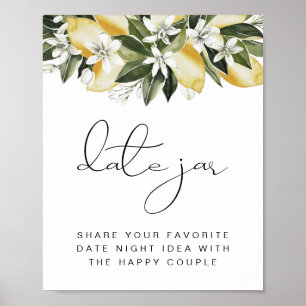 DAHLIA Lemon Citrus Date Burk Datum Natt Poster