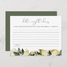 DAHLIA Lemon Citrus Date Night Ideas Card-spel Tilläggskort